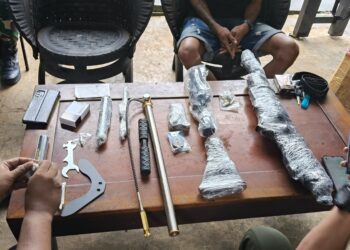 barang bukti Senpi diamankan aparat TNI Polri