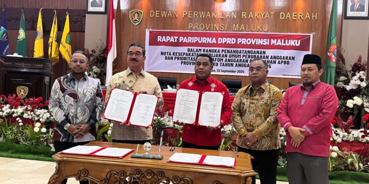 DPRD Maluku dan Pemprov menyepakati penetapan  KUA-PPAS Perubahan APBD 2025, Selasa (23/9/2025).