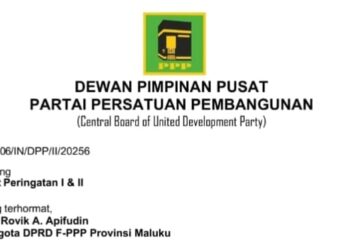DPP PPP Keluarkan SP untuk Rovik Akbar Afifudin, Diduga Membangkang Tak Ikuti Bimtek Nasional