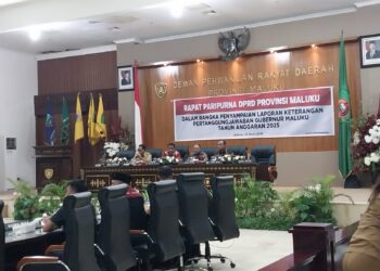 Rapat paripurna DPRD Maluku soal LKPJ Gubernur Maluku.