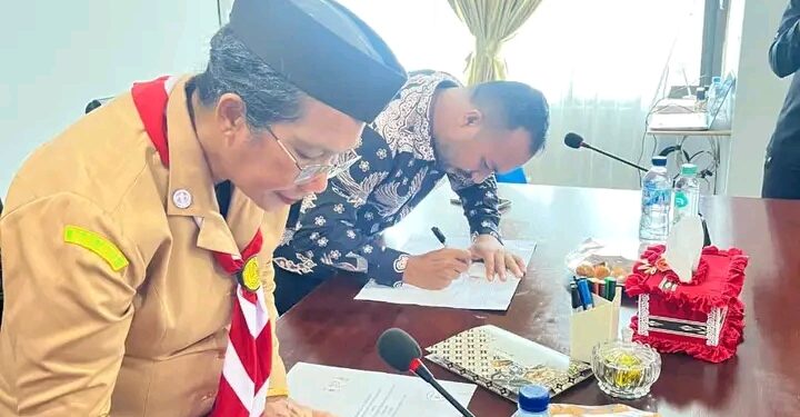 Kwarcab Pramuka jalan kerjasama dengan Bawaslu KKT.